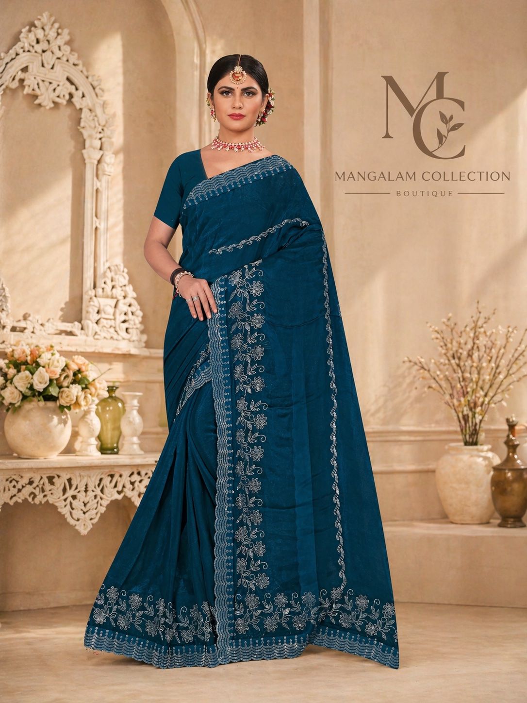 Royal Purple Velvet Saree